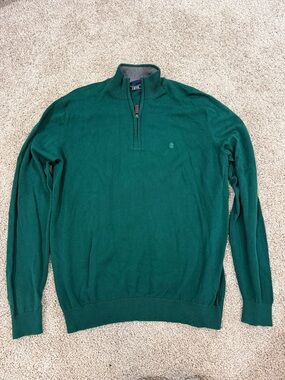 Izod Men's Dark Green Half-Zip Sweater